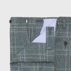 Dress Trouser In Grey/Lovat Mix Plaid Flannel -Chicorya Sales S70986 34