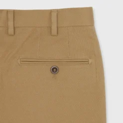 Sport Trouser In British Khaki Cotton/Cashmere Twill -Chicorya Sales S71019 58