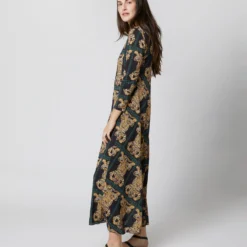 Drifter Dress In Tiger Tiles Black Jersey -Chicorya Sales S71140 249