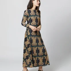 Drifter Dress In Tiger Tiles Black Jersey -Chicorya Sales S71140 269