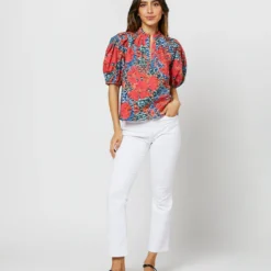 ULLA JOHNSON Tillie Top In Flamingo -Chicorya Sales S71220 3251