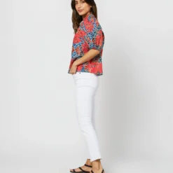 ULLA JOHNSON Tillie Top In Flamingo -Chicorya Sales S71220 3273