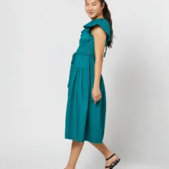 ULLA JOHNSON Darlene Dress In Verdigris -Chicorya Sales S71225 1341
