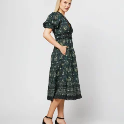 ULLA JOHNSON Elli Dress In Pacific -Chicorya Sales S71230 951