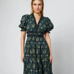ULLA JOHNSON Elli Dress In Pacific -Chicorya Sales S71230 980