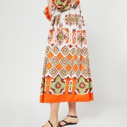 Portofino Dress In Partenope Summer Popeline -Chicorya Sales S71235 872