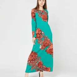 Long Sleeve Swing Dress In Anemone Ghirlanda Sablé