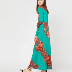 Long Sleeve Swing Dress In Anemone Ghirlanda Sablé 12 Long Sleeve Swing Dress In Anemone Ghirlanda Sablé -Chicorya Sales S71243 282