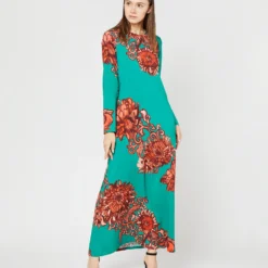 Long Sleeve Swing Dress In Anemone Ghirlanda Sablé 15 Long Sleeve Swing Dress In Anemone Ghirlanda Sablé -Chicorya Sales S71243 309
