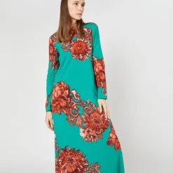 Long Sleeve Swing Dress In Anemone Ghirlanda Sablé 16 Long Sleeve Swing Dress In Anemone Ghirlanda Sablé -Chicorya Sales S71243 327