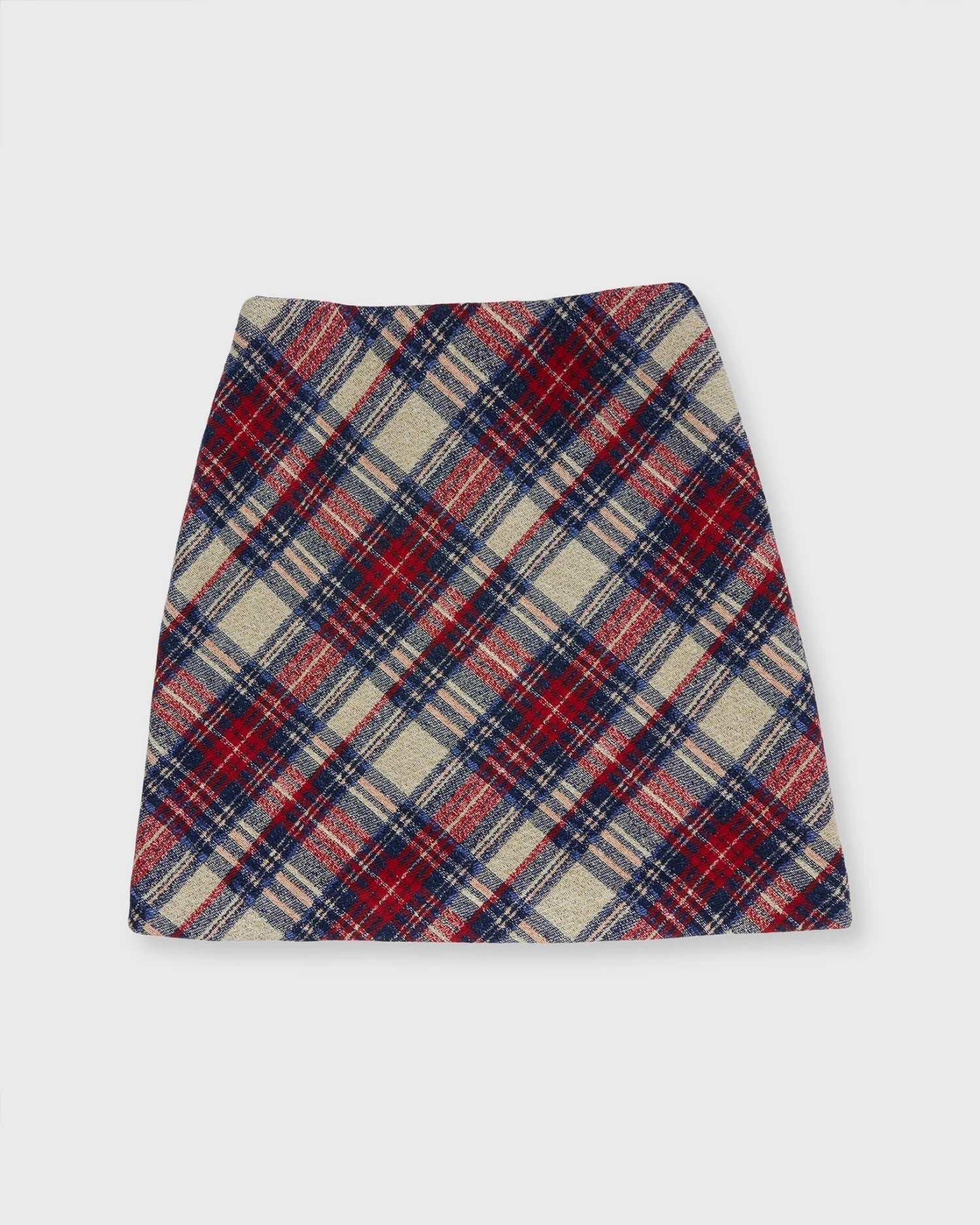 Penny Skirt In Red/Blue/Natural Tartan Jacquard 3 Penny Skirt In Red/Blue/Natural Tartan Jacquard
