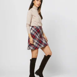 Penny Skirt In Red/Blue/Natural Tartan Jacquard 13 Penny Skirt In Red/Blue/Natural Tartan Jacquard -Chicorya Sales S71355 321