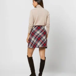 Penny Skirt In Red/Blue/Natural Tartan Jacquard 16 Penny Skirt In Red/Blue/Natural Tartan Jacquard -Chicorya Sales S71355 348