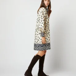 Anaya Popover Dress In Navy Bandana Print Poplin -Chicorya Sales S71358 2848