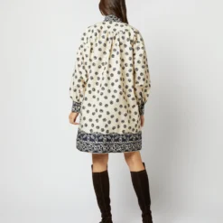 Anaya Popover Dress In Navy Bandana Print Poplin -Chicorya Sales S71358 2853