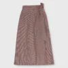 Elana Wrap Skirt In Red/Brown Check Taffeta -Chicorya Sales S71359 23