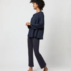 Alex Top In Navy Double Georgette Silk -Chicorya Sales S71361 1705