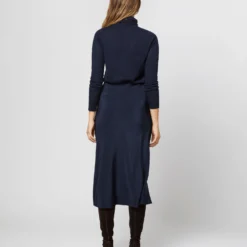 Mare Slip Skirt In Navy Silk Crepe De Chine -Chicorya Sales S71378 1089