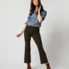 Kendall Flare 5-Pocket Pant In Chocolate Stretch Cord -Chicorya Sales S71386 4882