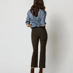 Kendall Flare 5-Pocket Pant In Chocolate Stretch Cord -Chicorya Sales S71386 4907