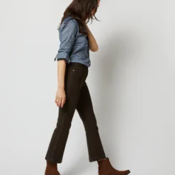 Kendall Flare 5-Pocket Pant In Chocolate Stretch Cord -Chicorya Sales S71386 4923