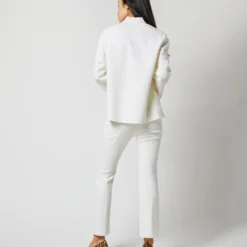 Camilla Top In Ivory Double-Weave Wool -Chicorya Sales S71387 2430