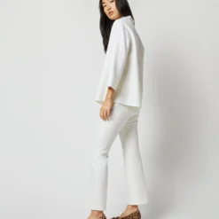 Camilla Top In Ivory Double-Weave Wool -Chicorya Sales S71387 2438