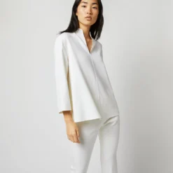 Camilla Top In Ivory Double-Weave Wool -Chicorya Sales S71387 2469