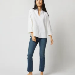 Camilla Top In Ivory Double-Weave Wool -Chicorya Sales S71387 2622