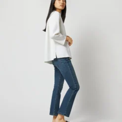 Camilla Top In Ivory Double-Weave Wool -Chicorya Sales S71387 2637