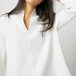 Camilla Top In Ivory Double-Weave Wool -Chicorya Sales S71387 2693