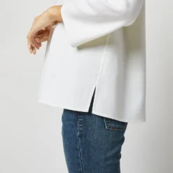 Camilla Top In Ivory Double-Weave Wool -Chicorya Sales S71387 2710