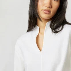 Camilla Top In Ivory Double-Weave Wool -Chicorya Sales S71387 2727