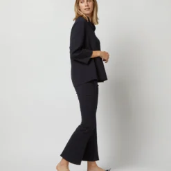 Camilla Top In Navy Double-Weave Wool -Chicorya Sales S71389 2189