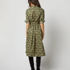 Long-Sleeved Gianna Dress In Hunter Multi Strawberry Thief Liberty Fabric -Chicorya Sales S71392 411