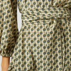 Isla Shirtdress In Ivory Multi Peacock Feathers Habotai -Chicorya Sales S71394 2009