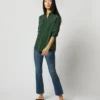 Hannah Blouse In Hunter Silk Crepe De Chine 1 Hannah Blouse In Hunter Silk Crepe De Chine -Chicorya Sales S71397 1074