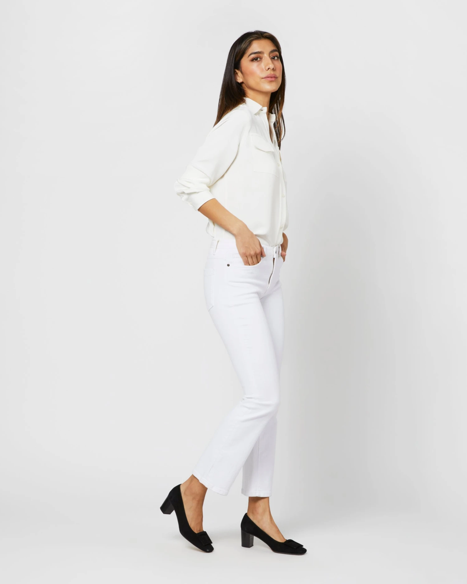 Hannah Blouse In Ivory Silk Crepe De Chine 10 Hannah Blouse In Ivory Silk Crepe De Chine - Image 8