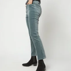 Flare Cropped 5-Pocket Jean In Lovat Stretch Velveteen -Chicorya Sales S71403 2985