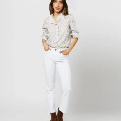 Frill Shirt In Ivory/Lavender Emma Victoria Liberty Fabric 14 Frill Shirt In Ivory/Lavender Emma Victoria Liberty Fabric -Chicorya Sales S71404 2324