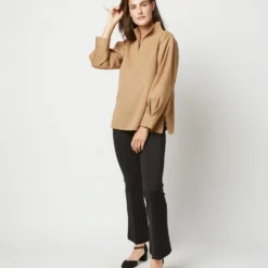 Violet Top In Camel Hair Flannel -Chicorya Sales S71412 3952