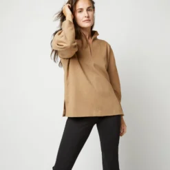 Violet Top In Camel Hair Flannel -Chicorya Sales S71412 4012