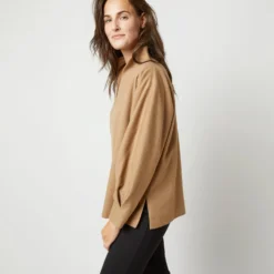 Violet Top In Camel Hair Flannel -Chicorya Sales S71412 4031