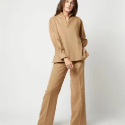 Violet Top In Camel Hair Flannel -Chicorya Sales S71414 4155