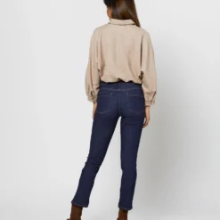 Volume Kimono Shirt In Camel Brushed Herringbone -Chicorya Sales S71415 4459