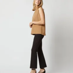 Sleeveless Ana Top In Camel Double-Faced Melton 12 Sleeveless Ana Top In Camel Double-Faced Melton -Chicorya Sales S71418 1821