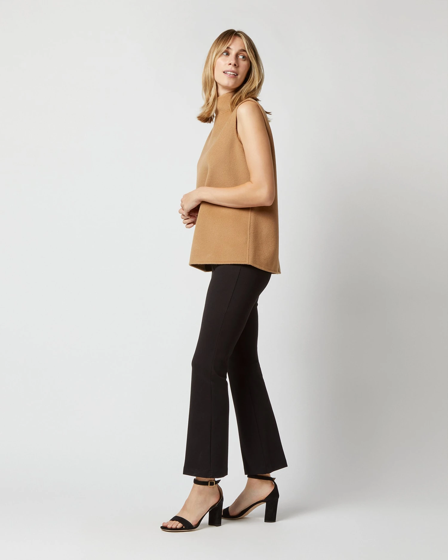 Sleeveless Ana Top In Camel Double-Faced Melton 5 Sleeveless Ana Top In Camel Double-Faced Melton - Image 3