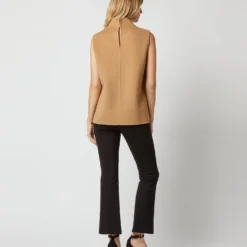 Sleeveless Ana Top In Camel Double-Faced Melton 13 Sleeveless Ana Top In Camel Double-Faced Melton -Chicorya Sales S71418 1834