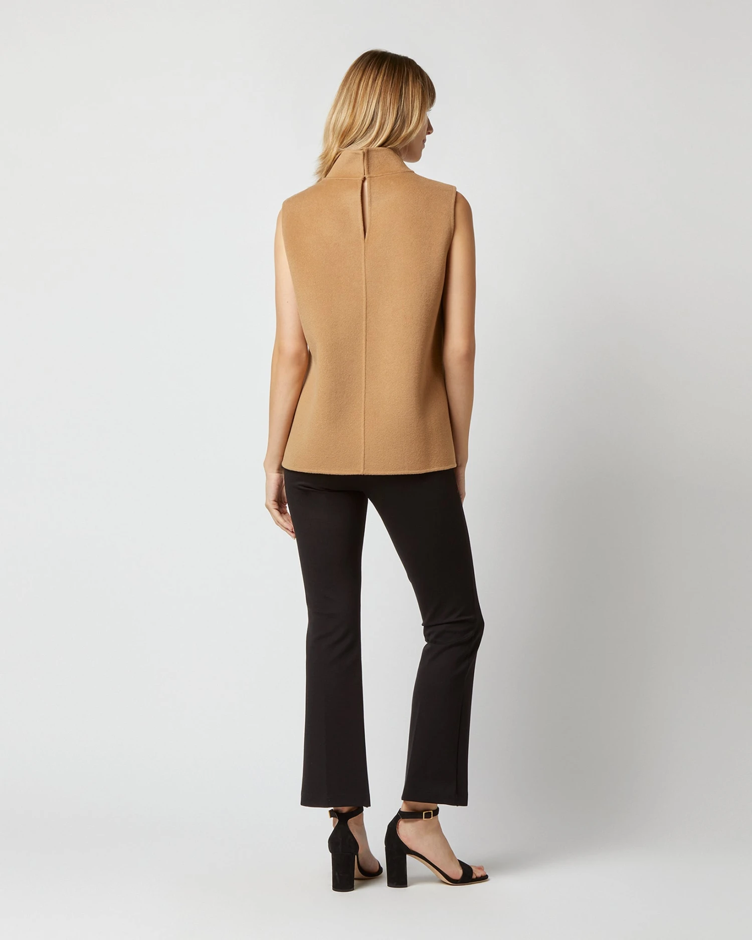 Sleeveless Ana Top In Camel Double-Faced Melton 6 Sleeveless Ana Top In Camel Double-Faced Melton - Image 4