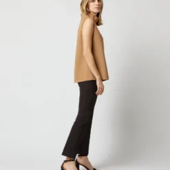 Sleeveless Ana Top In Camel Double-Faced Melton 14 Sleeveless Ana Top In Camel Double-Faced Melton -Chicorya Sales S71418 1844